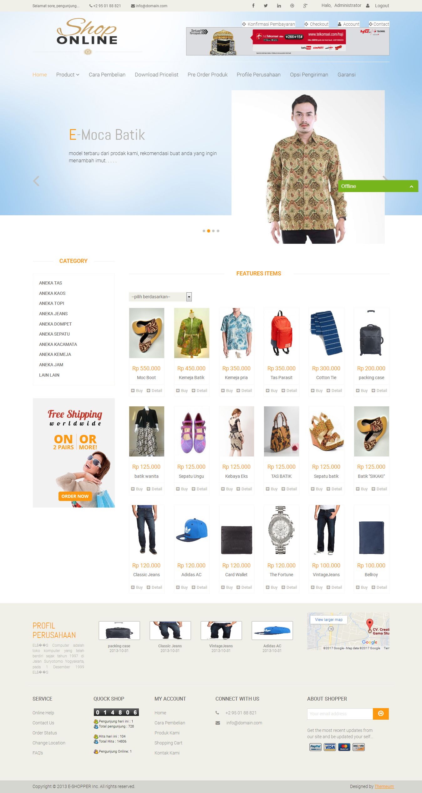 Website Toko Online Bootsrap I
