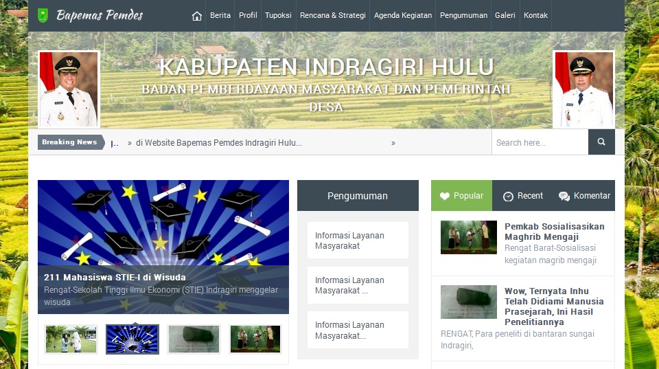 Website Bapemas Indragiri Hulu